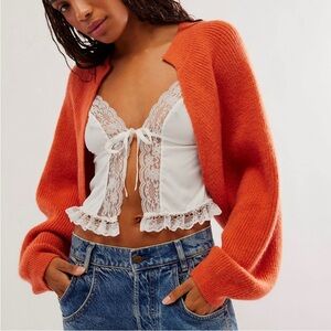 Free people burnt Orange bolero cardigan